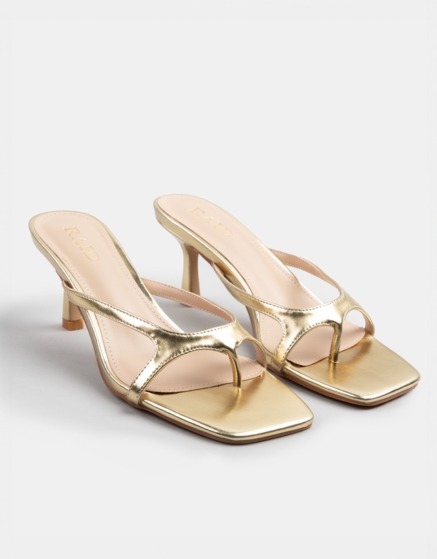 RAID - Briar kitten heeled mules in Gold