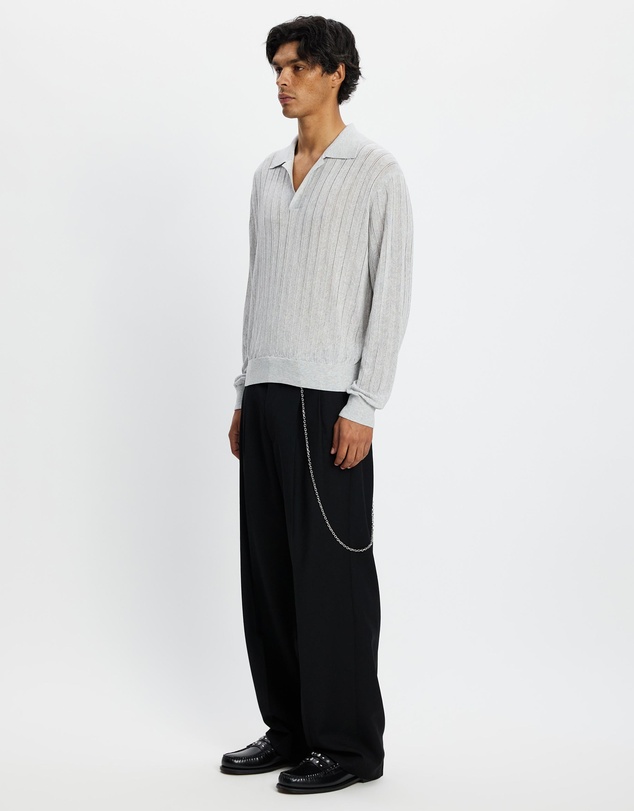 Recto - Lace Rib Sheer Knit Top