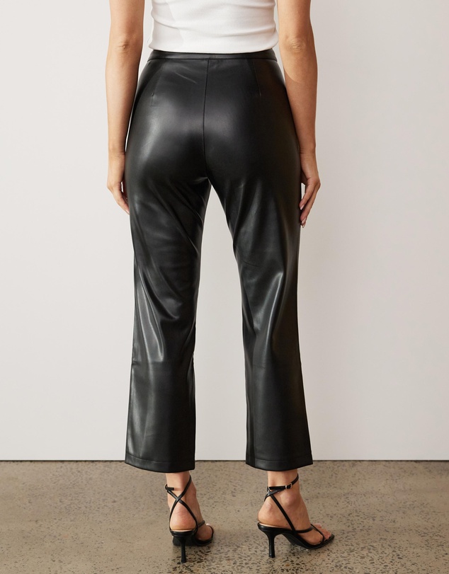 Atmos&Here - Kelsea Cropped Leather Look Pants