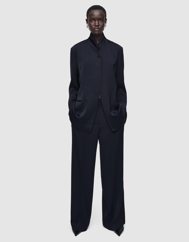 COS - Stand-Collar Satin Tuxedo Blazer