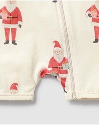 Wilson & Frenchy - Christmas Ho Ho Ho Organic Boyleg Zipsuit - Babies
