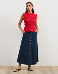 Atmos&Here - Coralie Linen Blend Frill Top