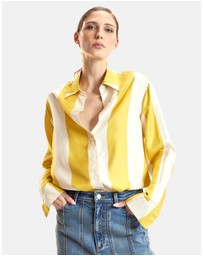 Cynthia Rowley - Silk Striped Button-Up Shirt