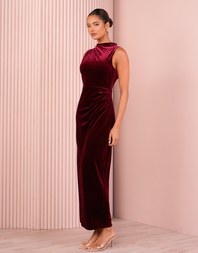 Azzurielle - Moriah High Neck Maxi Gown