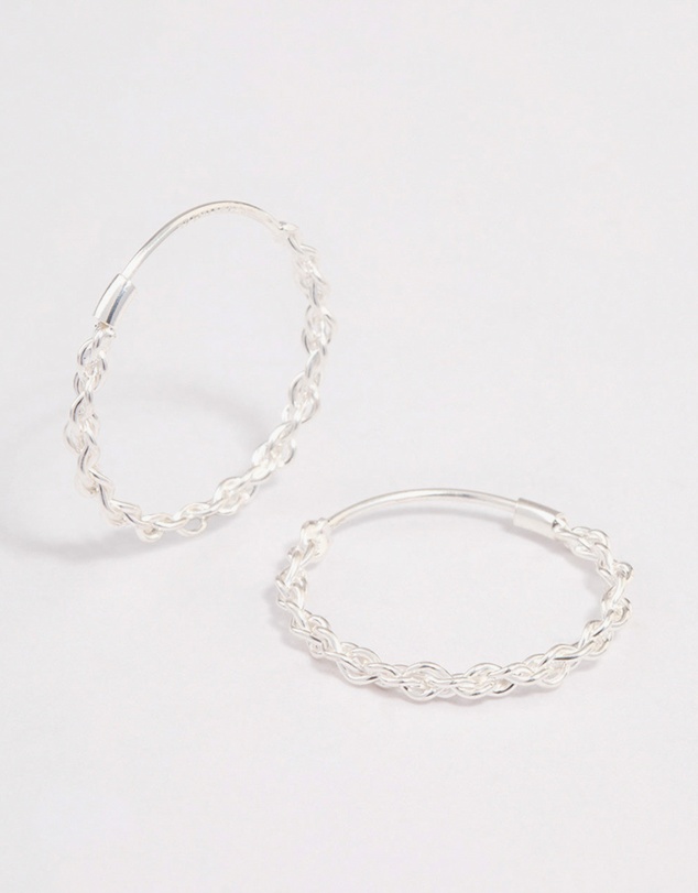 Lovisa - Sterling Silver Chain Hoop Earrings