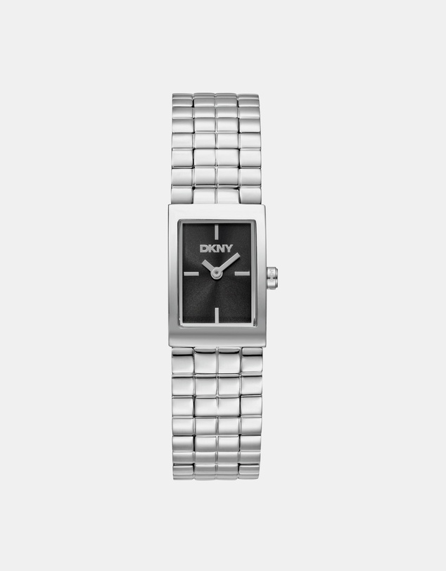 DKNY - Signature Shape Silver 17x25.5mm Black Dial Womens Watch