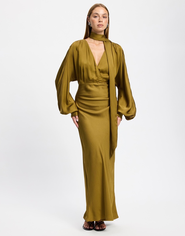 & Other Stories - Scarf-Detail Satin Maxi Dress