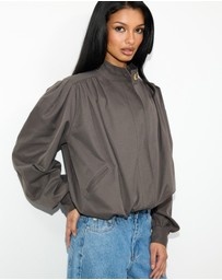Dazie - Daniella Pleated Bubble Hem Jacket