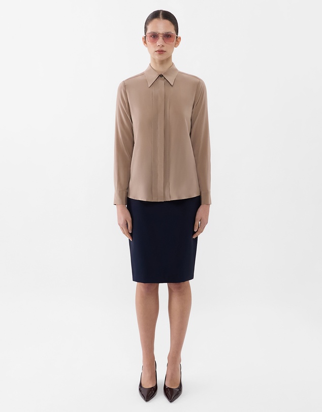 Farage - Single Pleat Silk Shirt