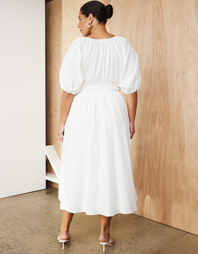 Atmos&Here Curvy - Darla Linen Blend Midi Dress