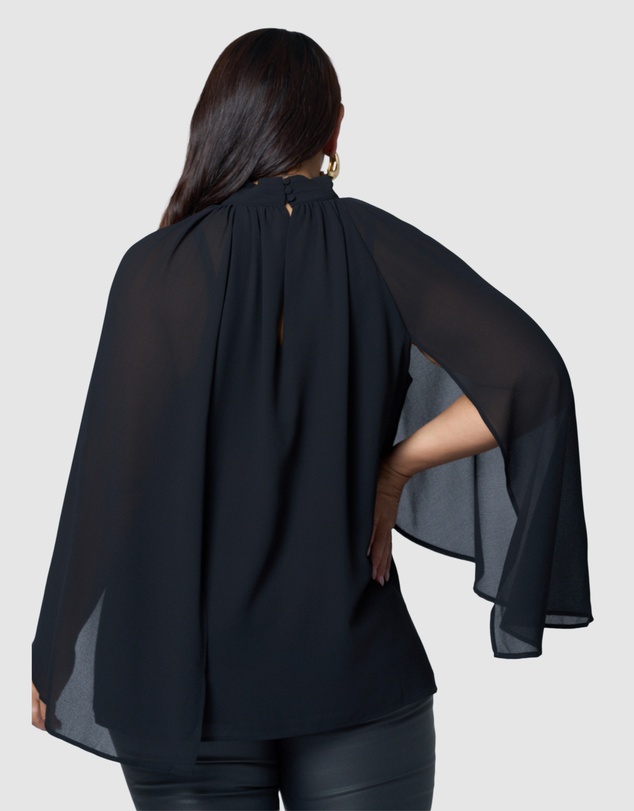 Pink Dusk by Curve Project - Fire and Rain Cape Blouse