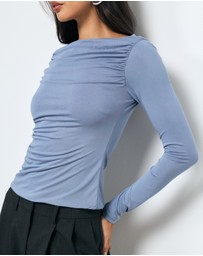 AERE - Eira Ruched Cupro Top