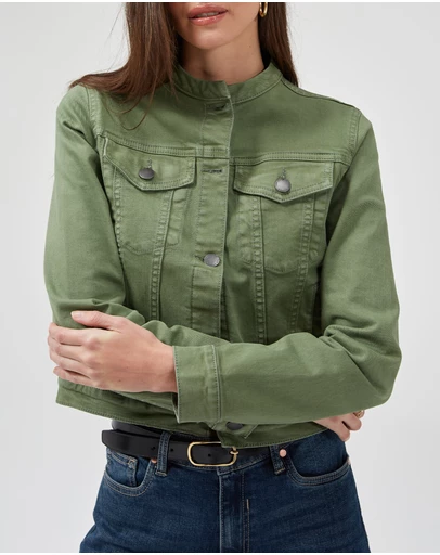 DRICOPER DENIM - Elonnie Oil Green Denim Jacket