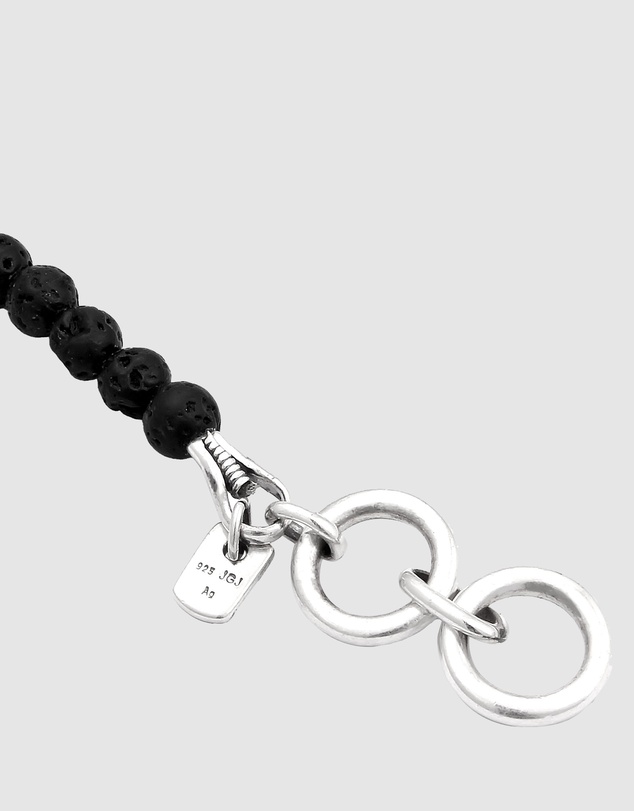 Kuzzoi - ICONIC EXCLUSIVE - Long Lava Bead Bracelet in 925 Sterling Silver