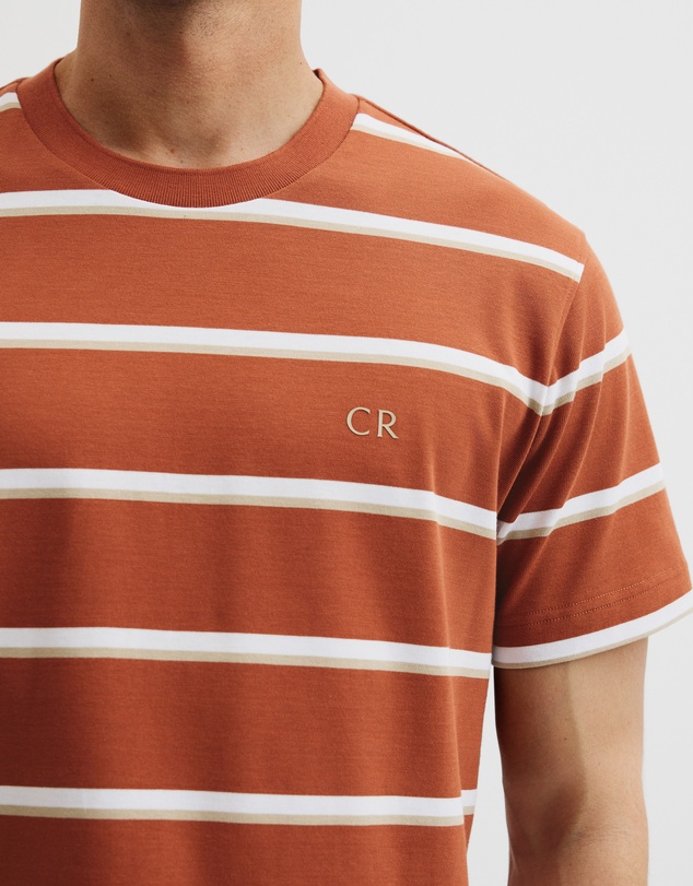 Country Road - Australian Cotton Cr Logo Stripe T-shirt