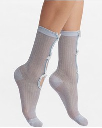 High Heel Jungle - Lurex Velvet Bow Socks