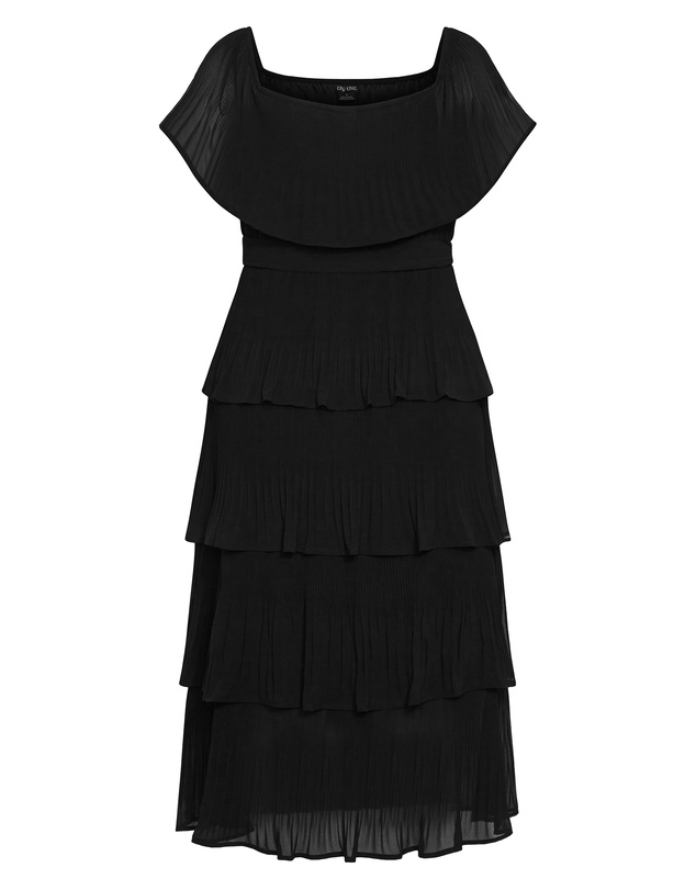 City Chic - Plus size Night Garden Dress - black