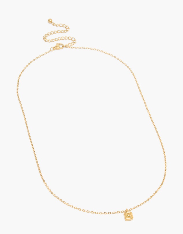 Lovisa - Waterproof Gold Plated Stainless Steel Mini Bubble Letter B Necklace