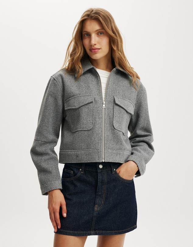 Cotton On - Melton Cropped Jacket