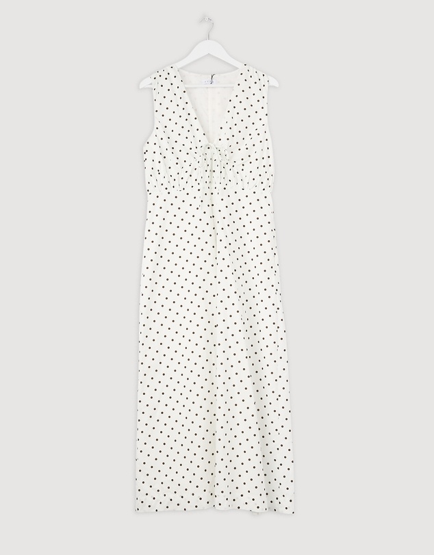 Revibe - Repaired AERE Juniper Tie Front Cotton Midi Dress - AU 14