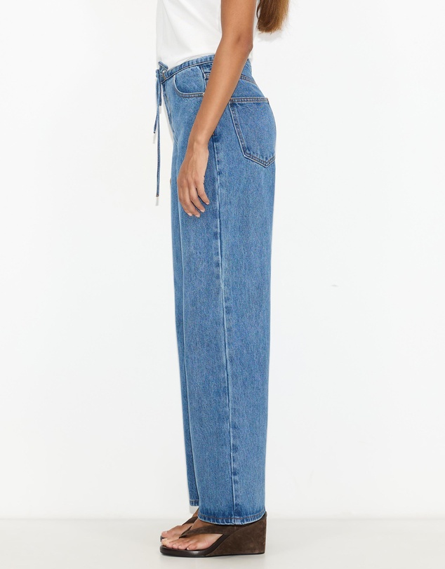 Dazie - Budapest Tie Front Low Rise Straight Leg Jeans
