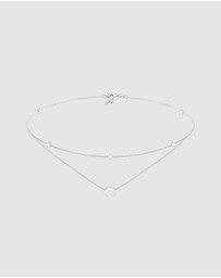 Elli Jewelry - Necklace Choker Layer Crescent Astro 925 Sterling Silver