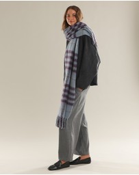 Morgan & Taylor - Hallie Scarf in Blue & Brown Check