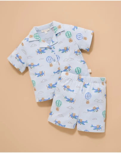 Purebaby - Button Up PJ Set-Kids-Babies