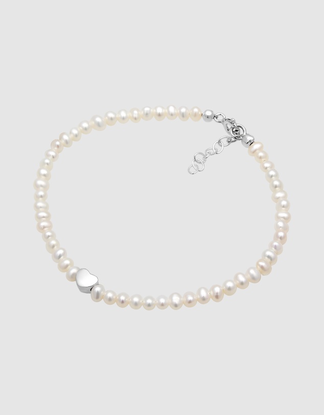Elli Jewelry - Bracelet Heart Freshwater Pearls in 925 Sterling Silver