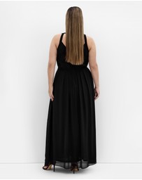 City Chic - Plus size Panelled Bodice Maxi Dress - black