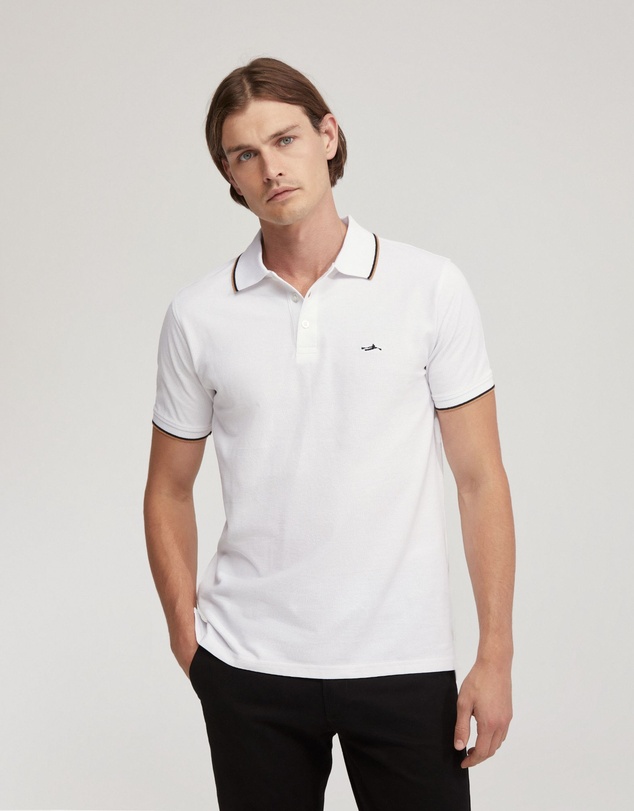 Oxford - Derek Cotton Pique Tipping Polo