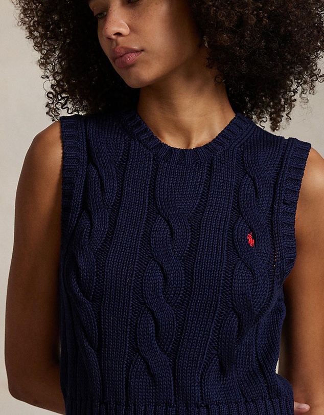 Polo Ralph Lauren - Cable-Knit Cotton Cropped Vest