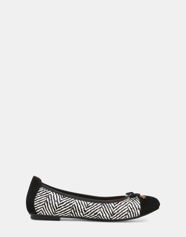 Vionic - Minna Ballet Flat - Black/White