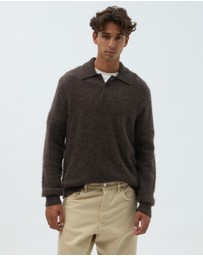 AERE - Brushed Alpaca Blend Knit Polo