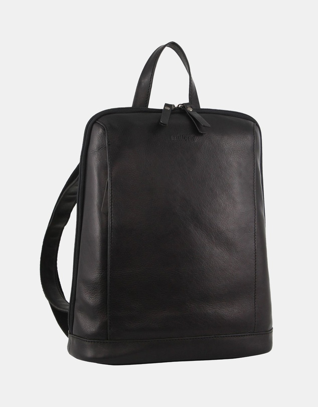 Milleni - Milleni Ladies Genuine Leather Twin Zip Backpack