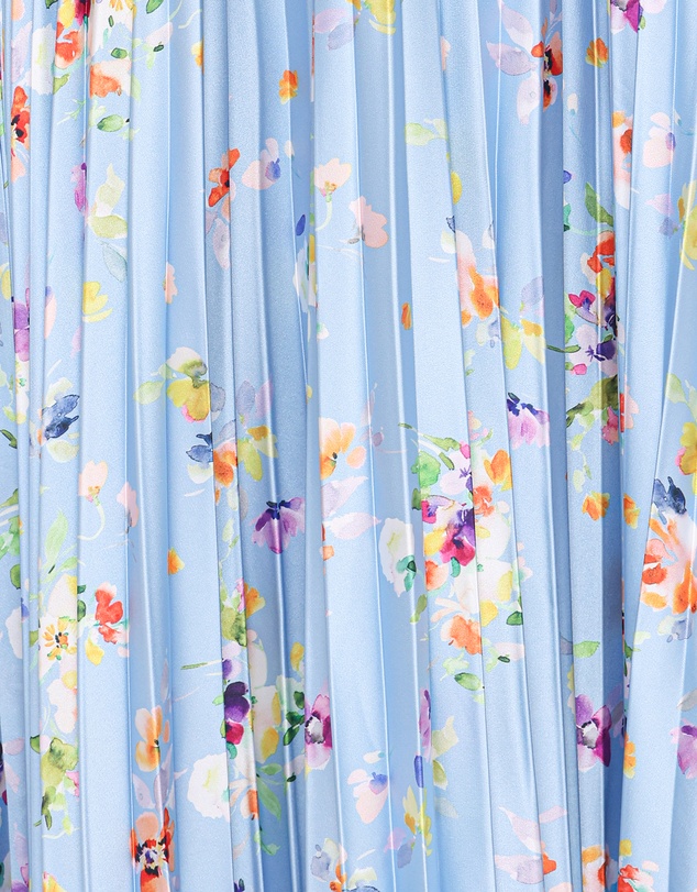 Petal & Pup - Naira Pleated Maxi Dress - Cornflower Blue Floral