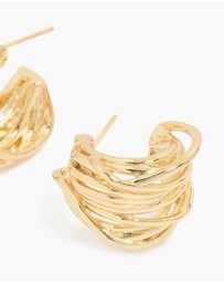 Lovisa - Waterproof Gold Plated Stainless Steel Multi Row Huggie Earrings