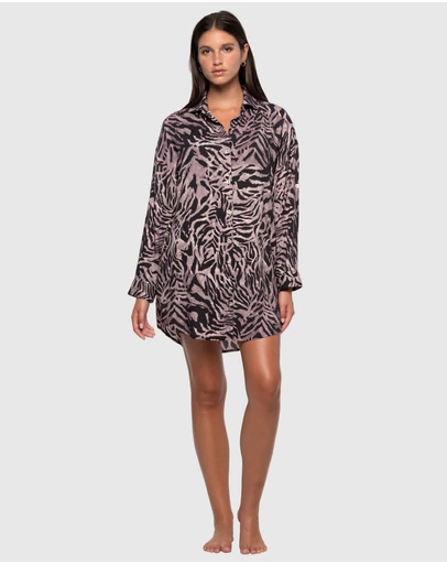 Nip Tuck Swim - Tuamotu Bronte Button Through Beach Shirt