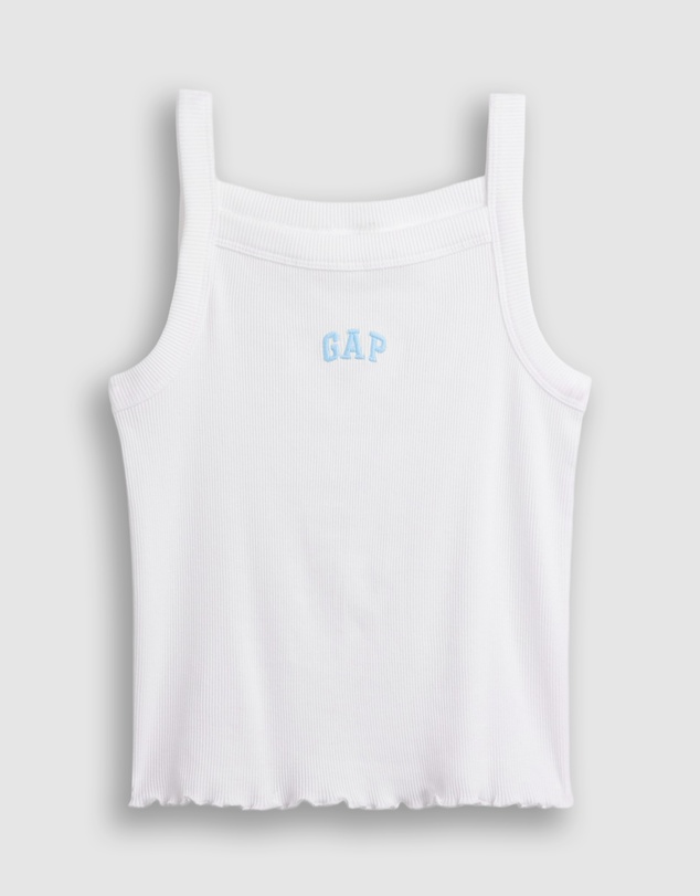 GAP - French Square Neck Ribbed Logo Tank - Teens