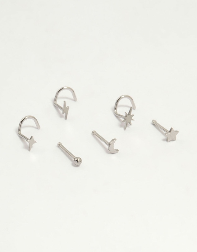 Lovisa - Surgical Steel Celestial Nose Stud 6-Pack