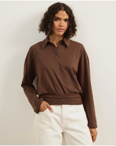 Atmos&Here - Averin Long Sleeve Fitted Waist Top