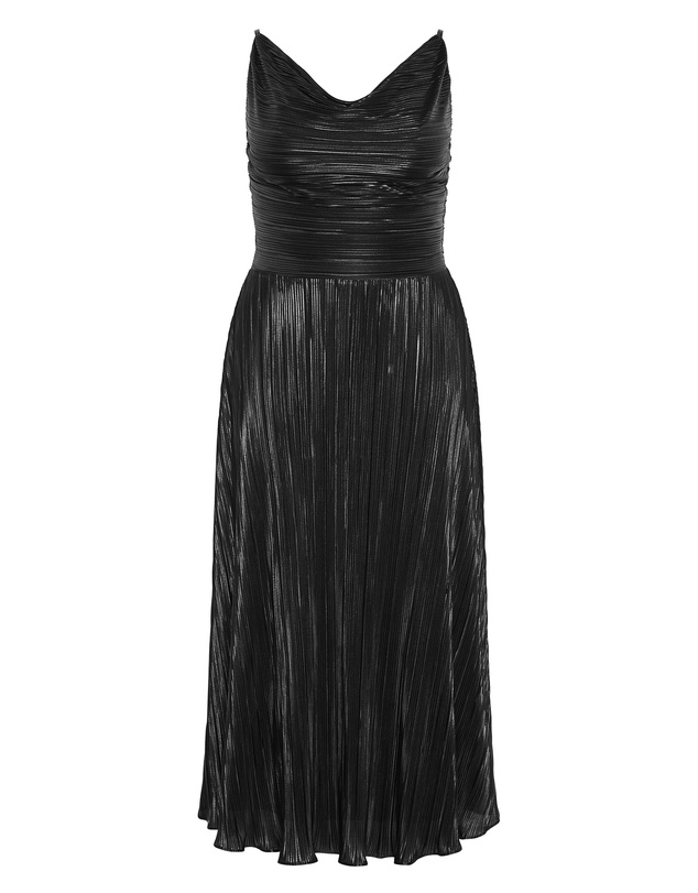 City Chic - Plus size Kamila Cowl Neck Metallic Dress - black