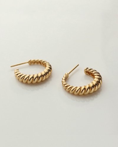 Croissant Gold 15mm Petite Hoop Earrings