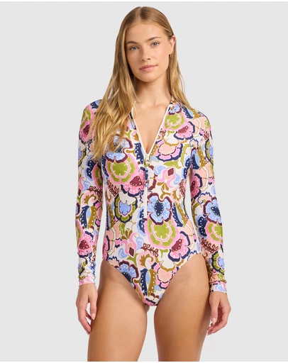 Seafolly - Sea Blossom Zip Front Surf Suit