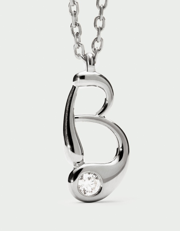 PDPAOLA - Initial 2026 B Silver Pendant Necklace