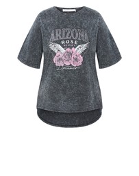 City Chic - Plus size Ryan Arizona Print Tee - grey wash