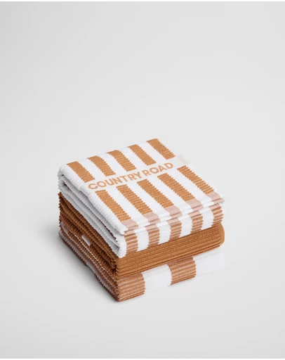 Country Road - Cr Stripe Australian Cotton Tea Towel Pack Of 3