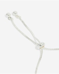 Lovisa - Silver Plated Cubic Zirconia Flower Detail Toggle Bracelet