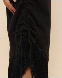 CHANCERY - Charlotte Fringe Midi Dress With Gathered Side
