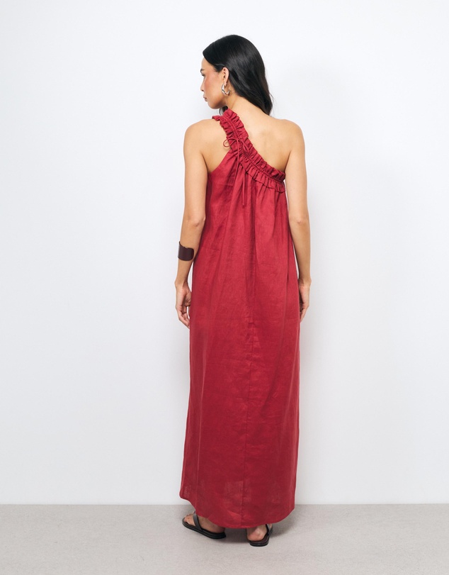 AERE - Suki One Shoulder Gathered Maxi Dress